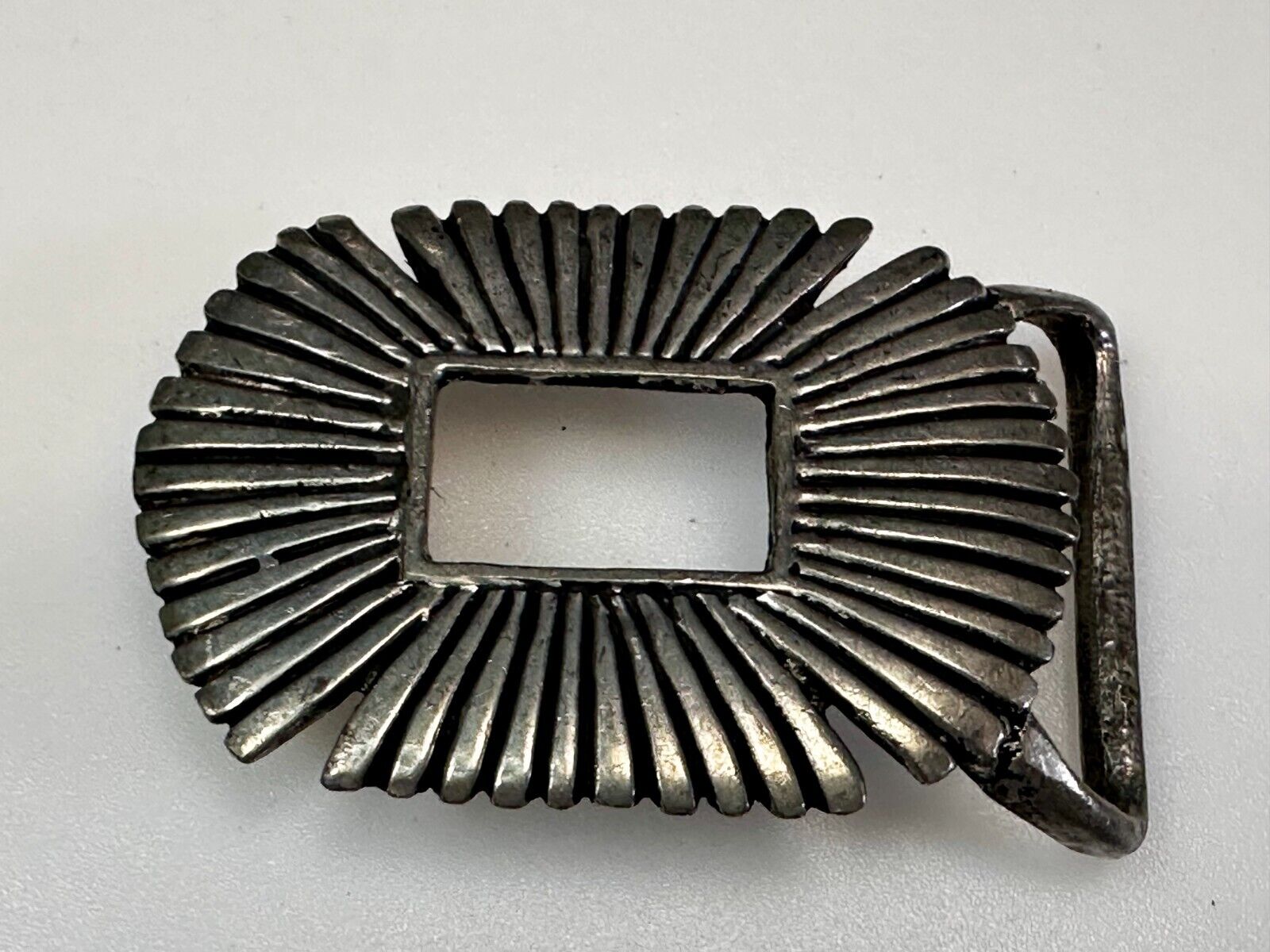 Artisan Made Pewter Belt Buckle Signed LJR Bill's Buckle Co