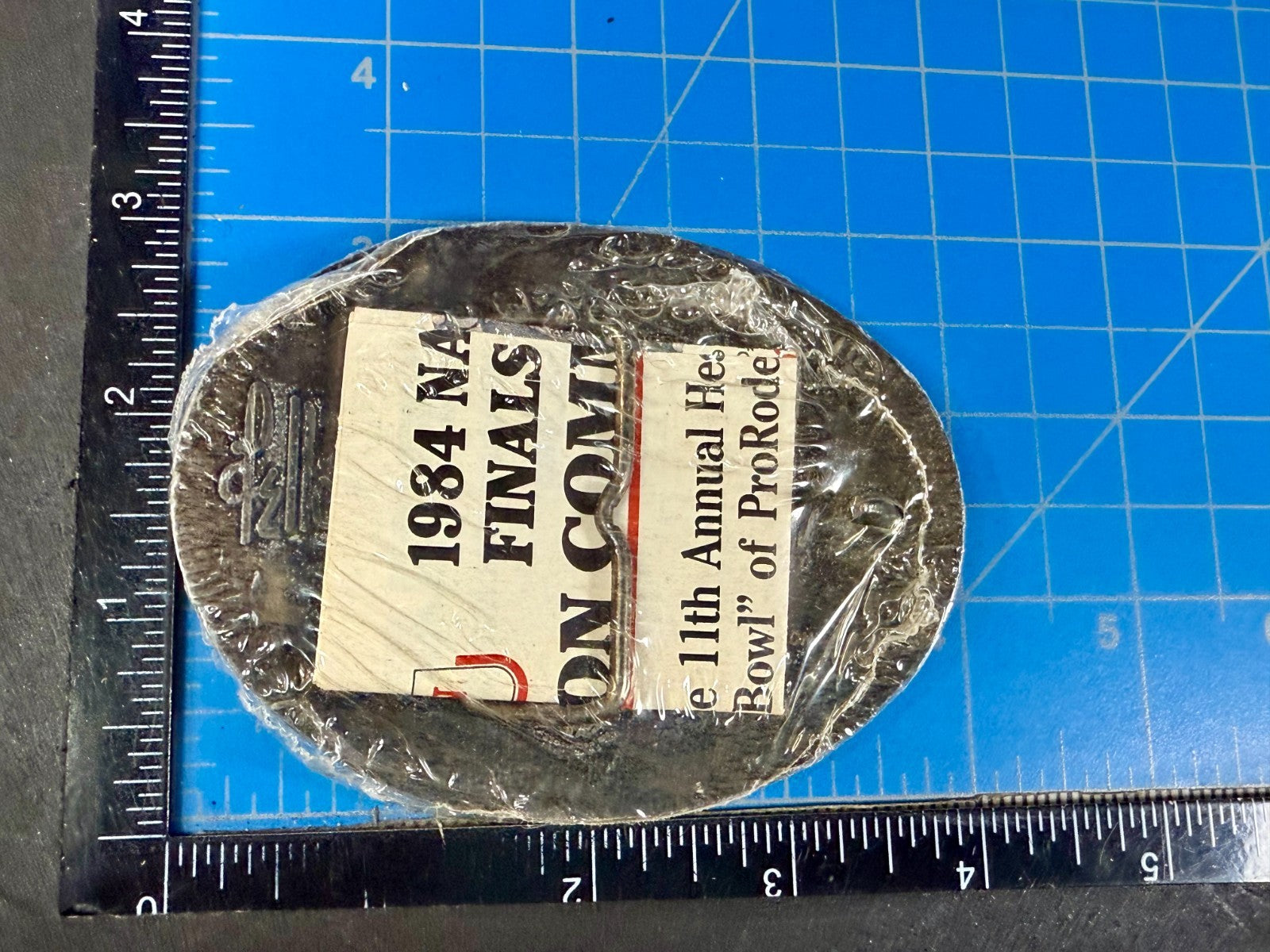 1984 Hesston NFR National Finals Rodeo Cowboys Western Sealed Belt Buckle