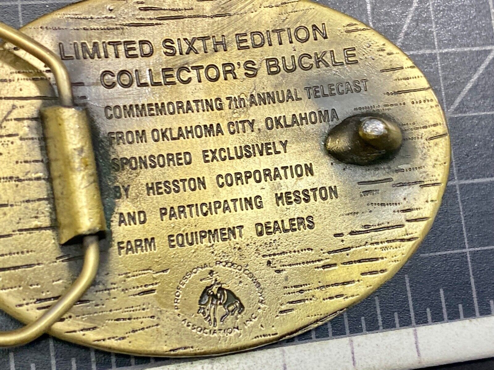 1980 Collectors Nfr National Finals Rodeo Hesston Belt Buckle 