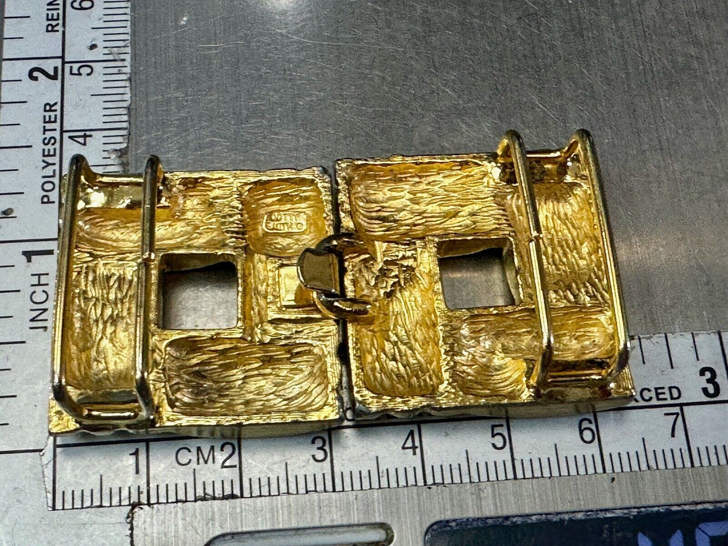 Two piece interconnecting vintage belt buckle by Dotty Smith