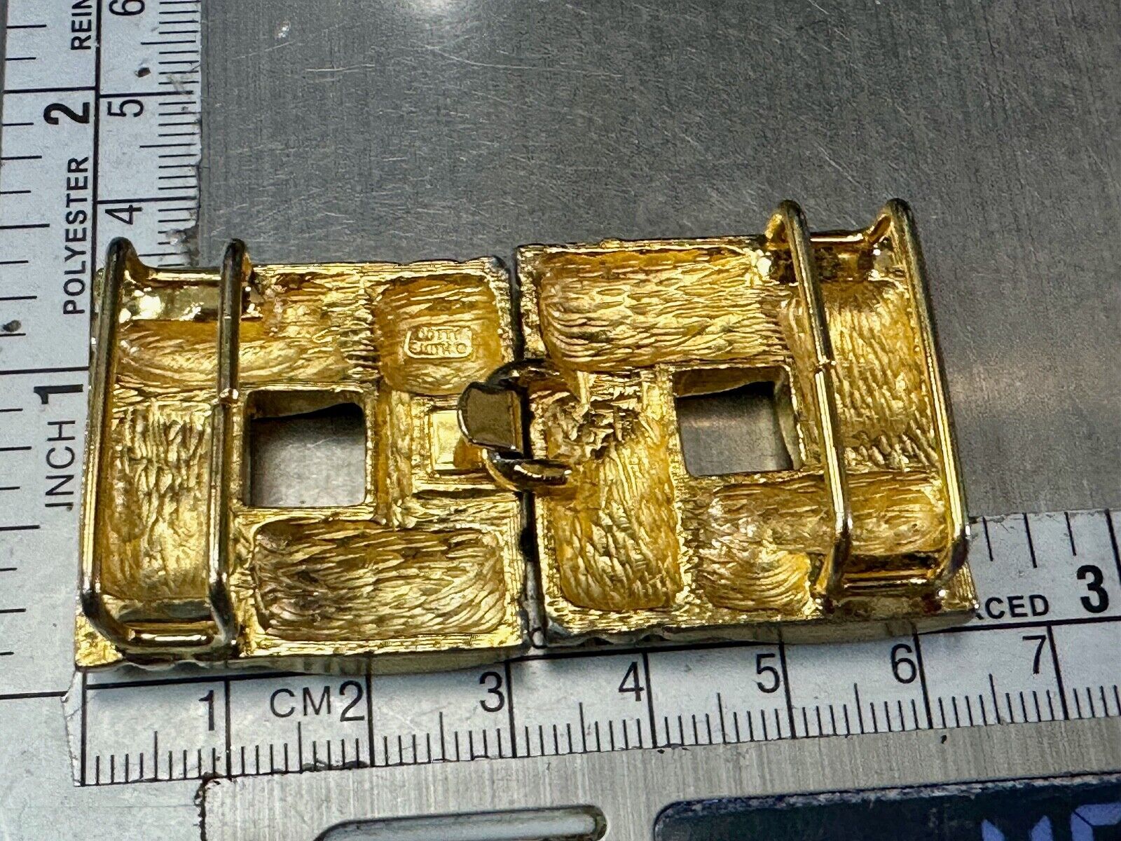 Two piece interconnecting vintage belt buckle by Dotty Smith