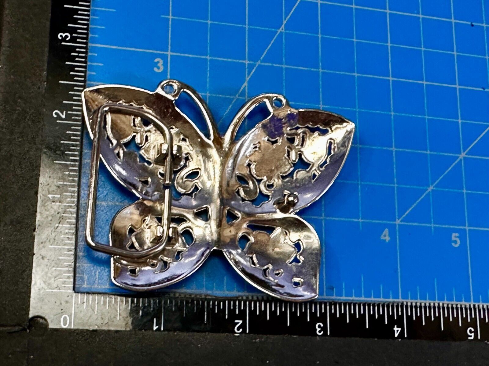 Beautiful Sparkling Butterfly Rhinestone Covered See Through Hippy Belt Buckle