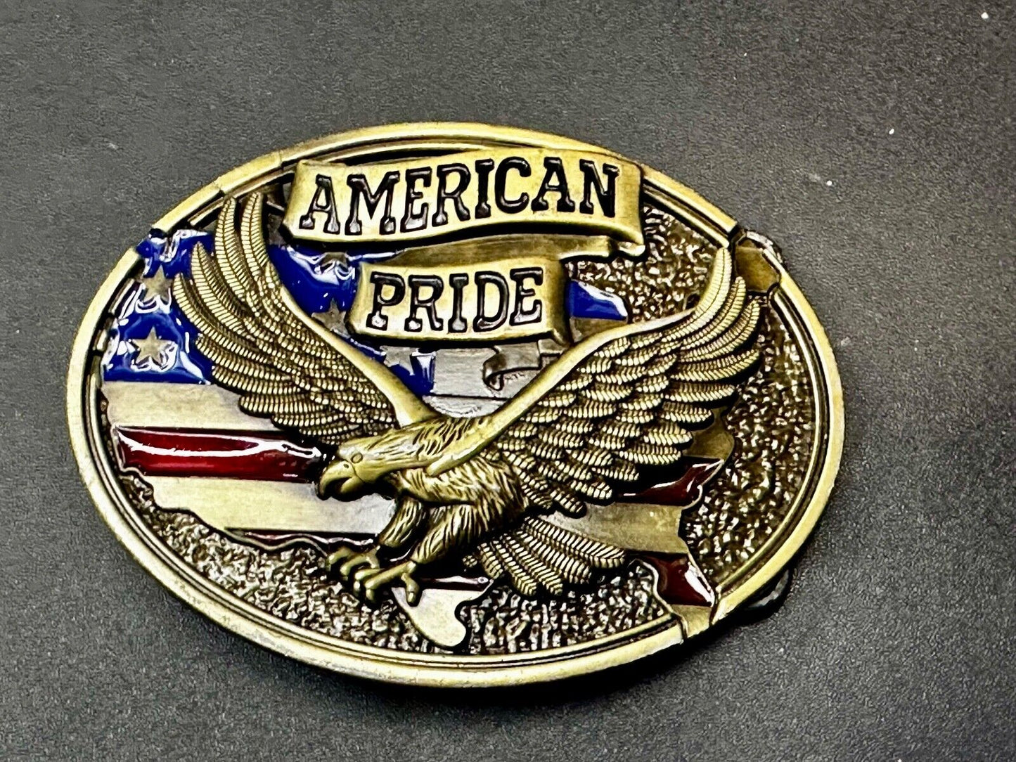 American Pride Flying Hunting Patriotic American Bald Eagle Raised Belt Buckle