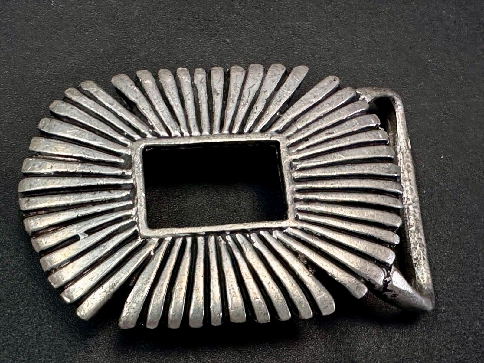 Artisan Made Pewter Belt Buckle Signed LJR Bill's Buckle Co