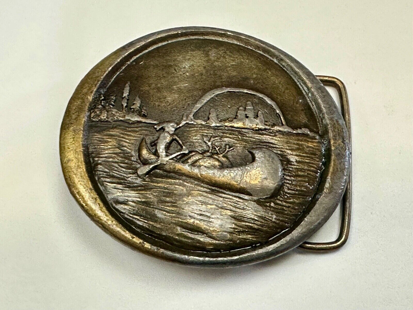 Vintage 1976 Native American Indian,  Indiana Metal Craft belt buckle  W-99