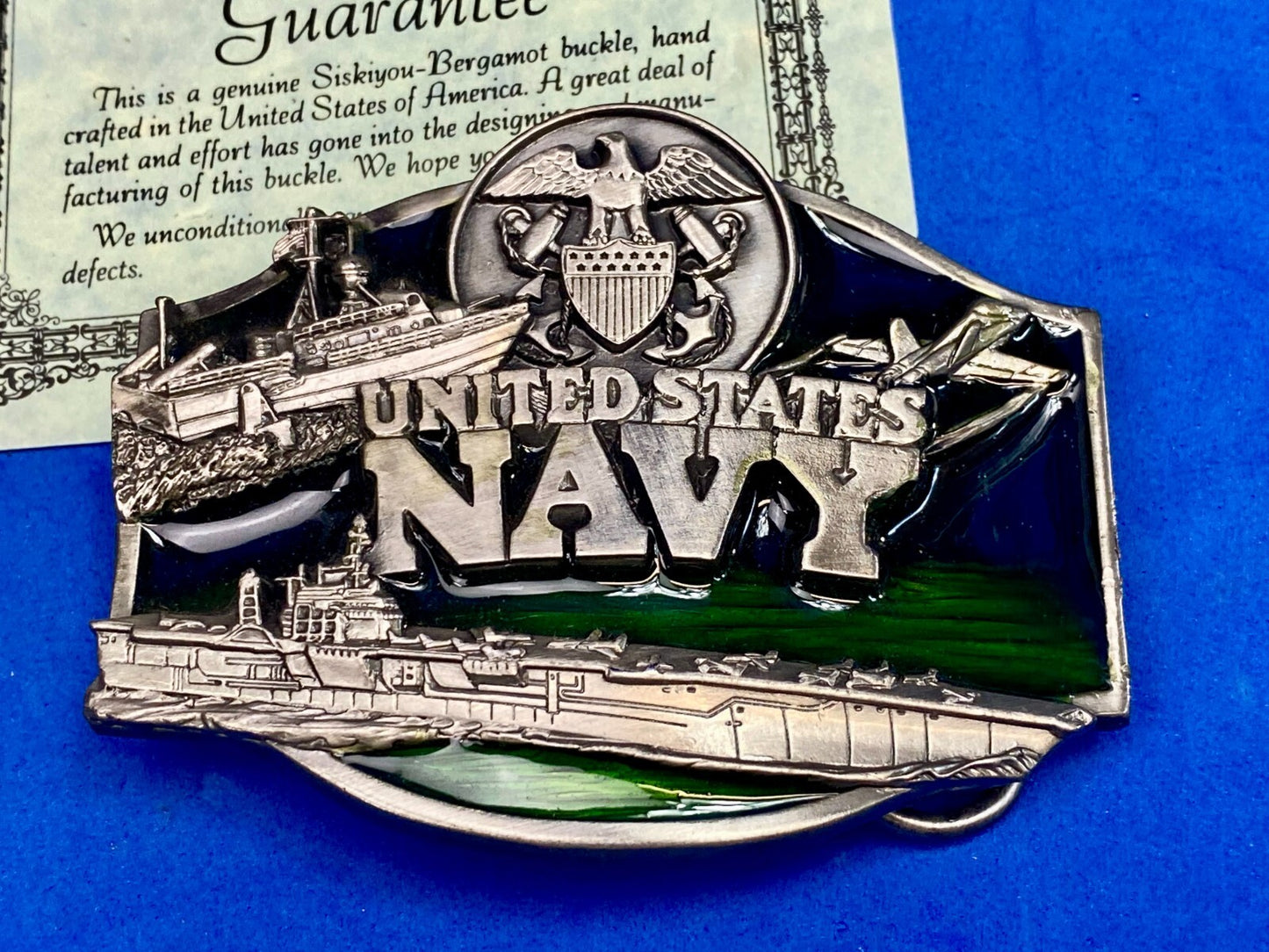 United States Navy Military Naval Force Commemorative 1987 Siskiyou Belt Buckle