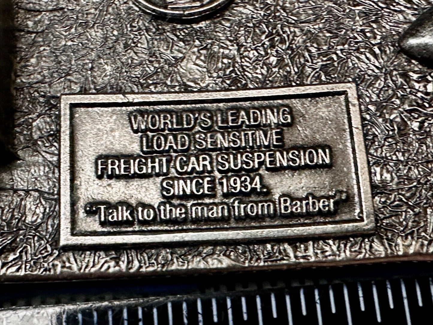BARBER Standard Car Truck Freight Transport Company Rail Road Train Belt Buckle