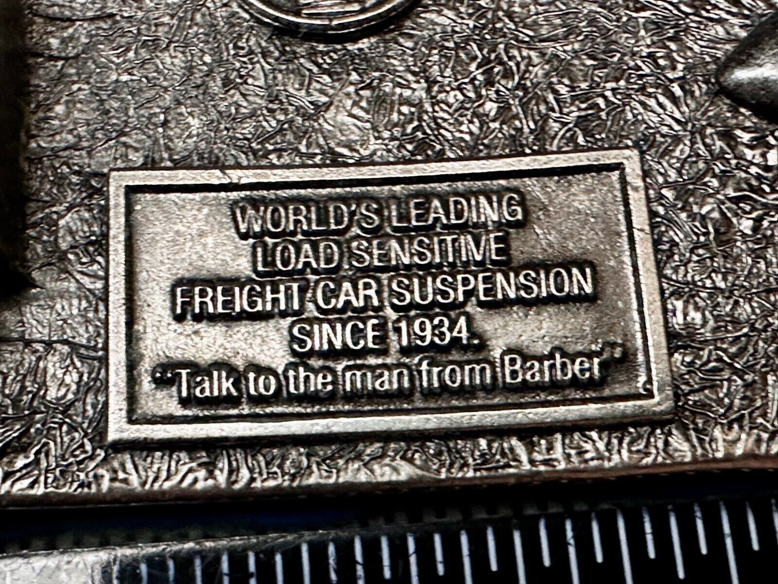 BARBER Standard Car Truck Freight Transport Company Rail Road Train Belt Buckle