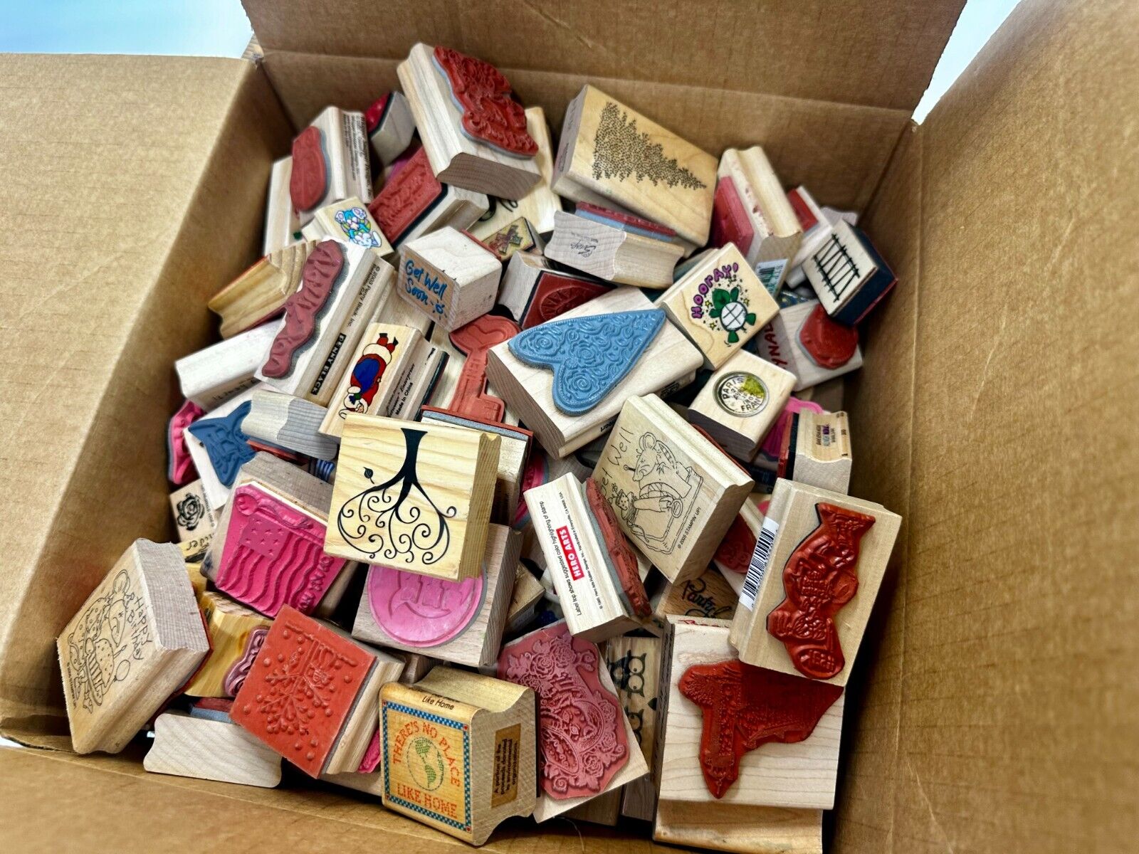 7.4 Pounds of Rubber Stamps HUGE LOT - Mostly NEW! Scrapbook Teachers SCORE!