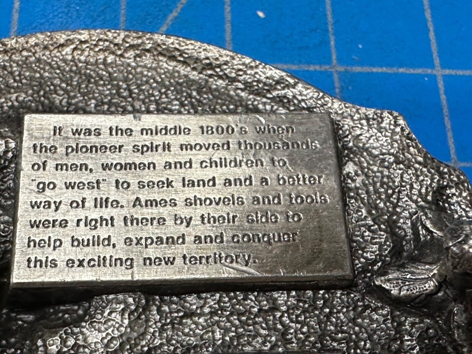 Ames Tools  Pioneers Conquer the West Belt Buckle, 1986 Siskiyou Belt Buckle