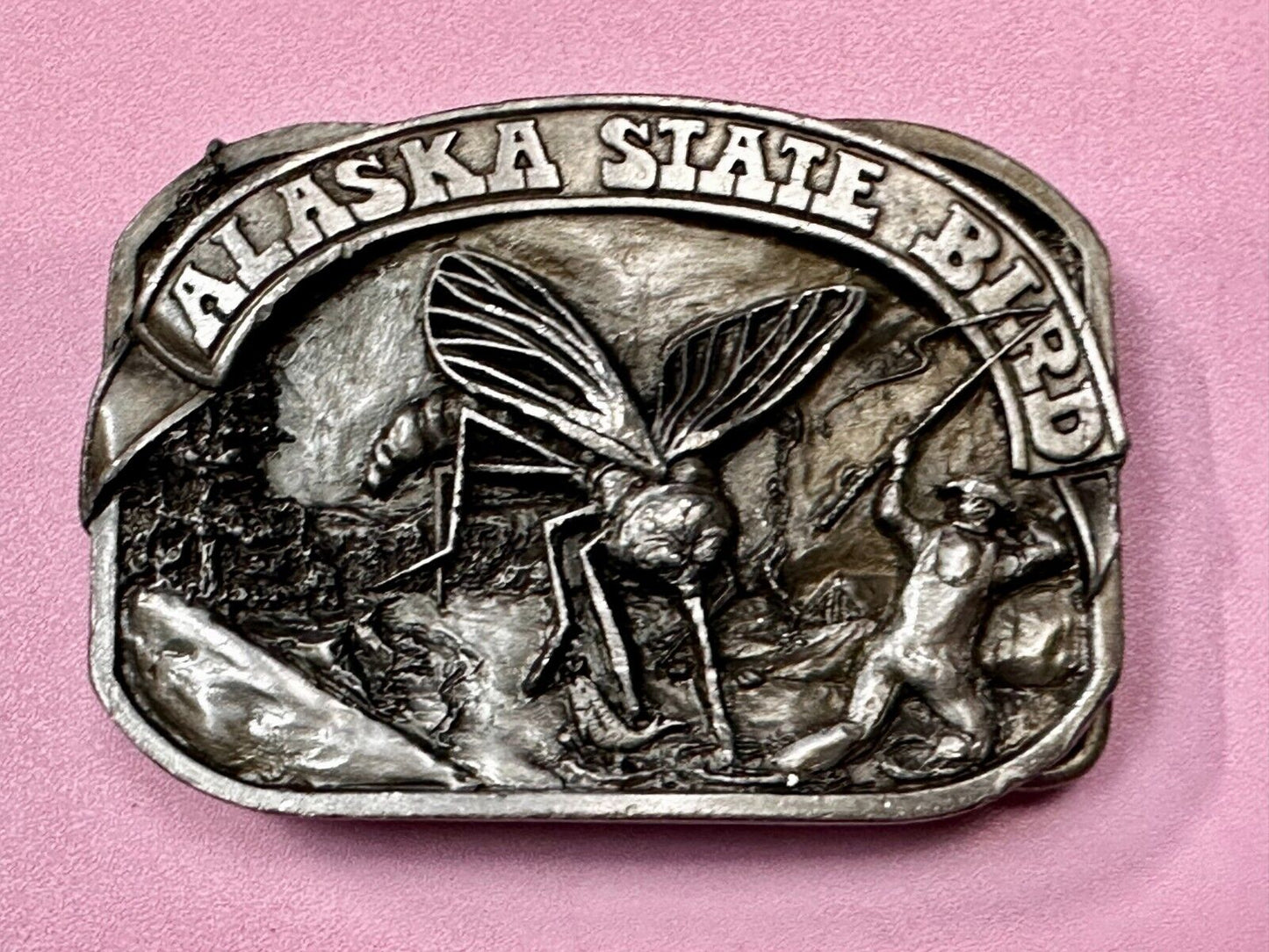 Alaskan Mosquito Alaska State Bird Novelty Fly Fishing Themed Belt Buckle