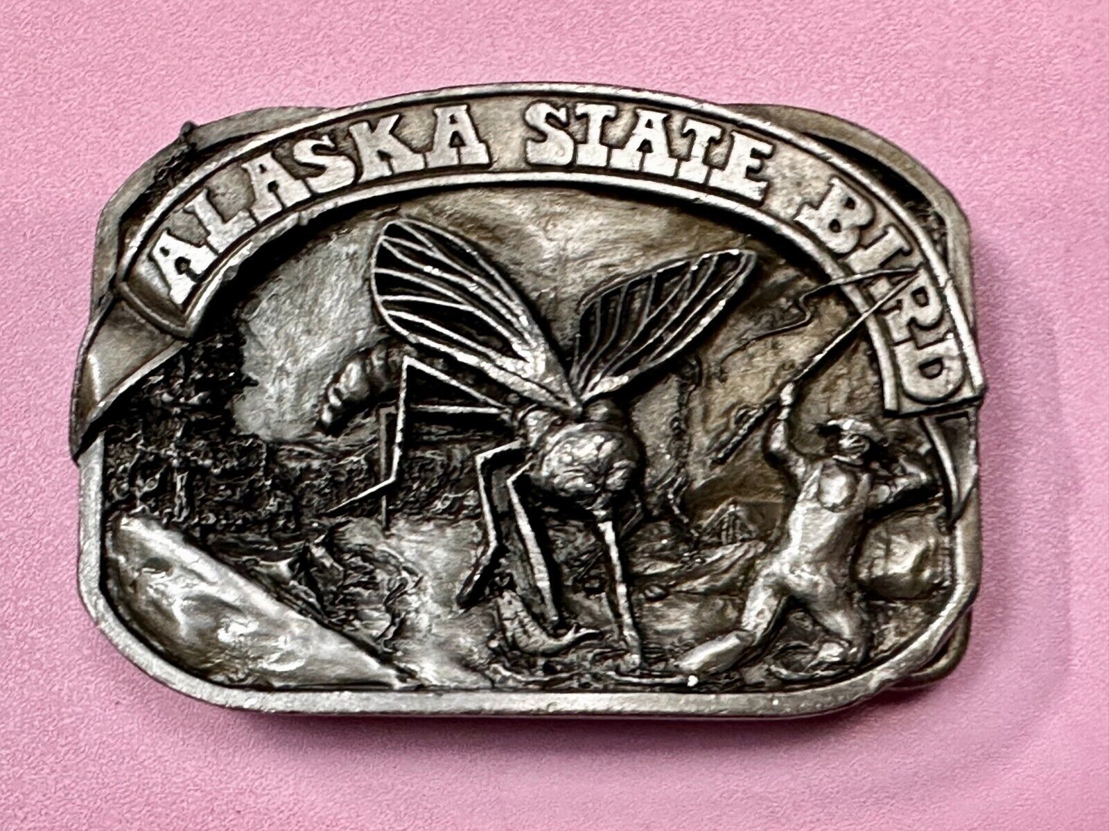 Alaskan Mosquito Alaska State Bird Novelty Fly Fishing Themed Belt Buckle