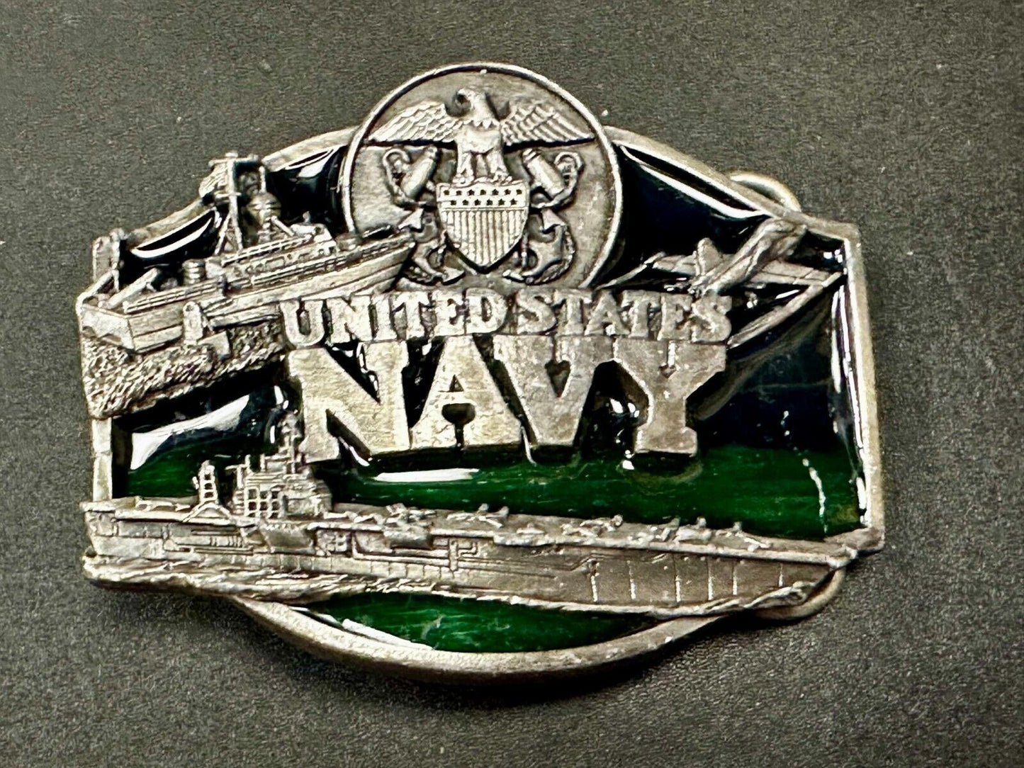 United States Navy Seal Vintage 1987 Commemorative Pewter Siskiyou Belt Buckle