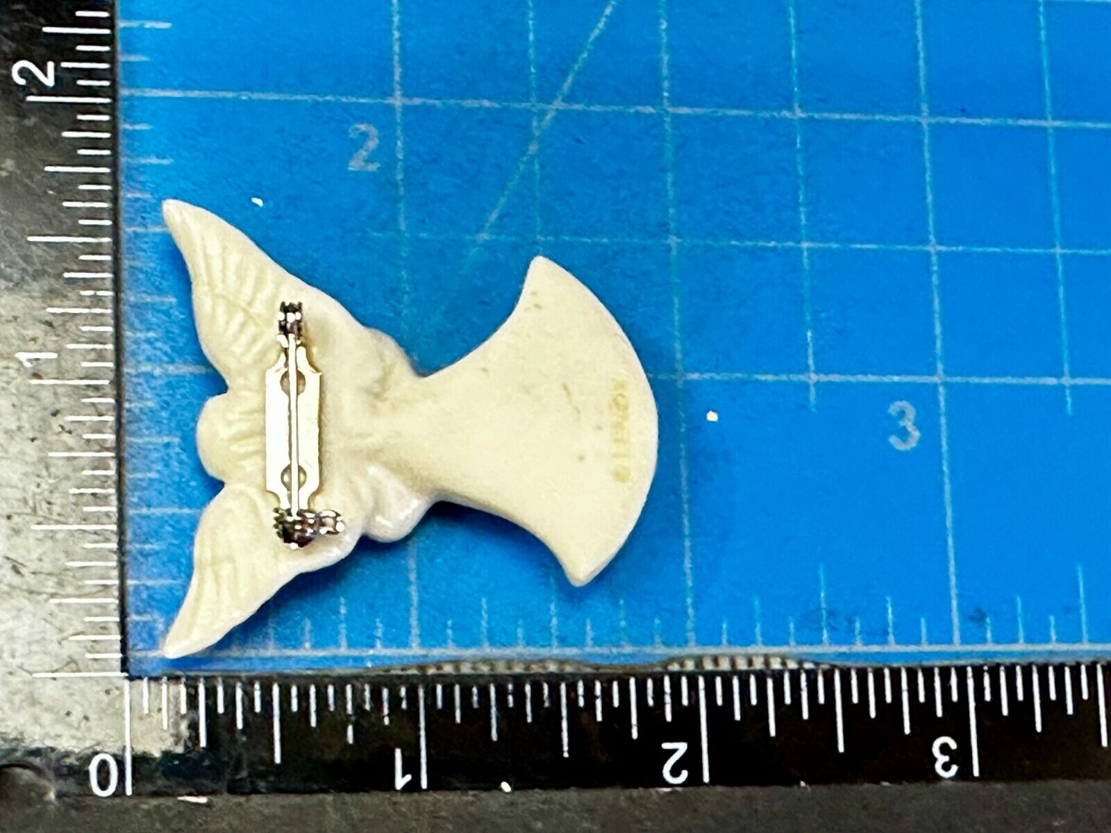 Vintage Lenox Angel w/ Gold Star White Porcelain Brooch Pin Handcrafted in China