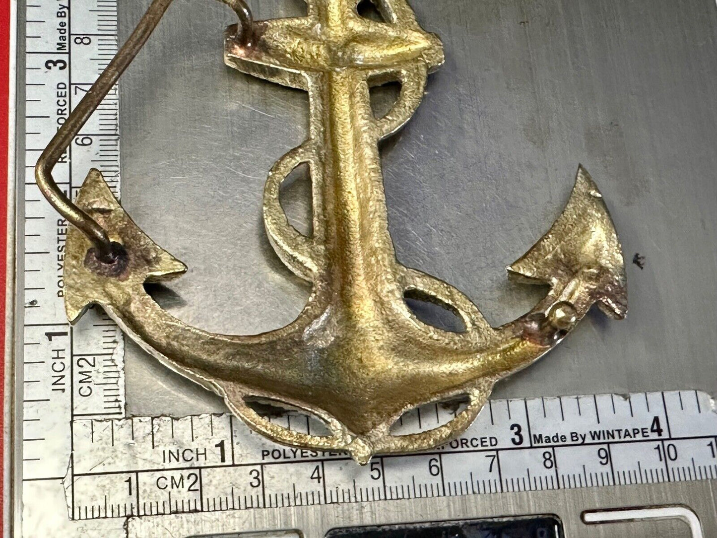 Anchor and Rope Maritime nautical large 4" wide figural Belt Buckle stamped 189