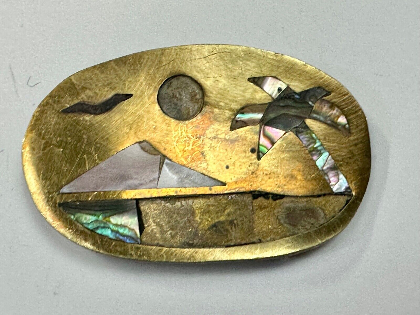 A Project belt buckle to repair - Missing inlaid inlay Abalone shell