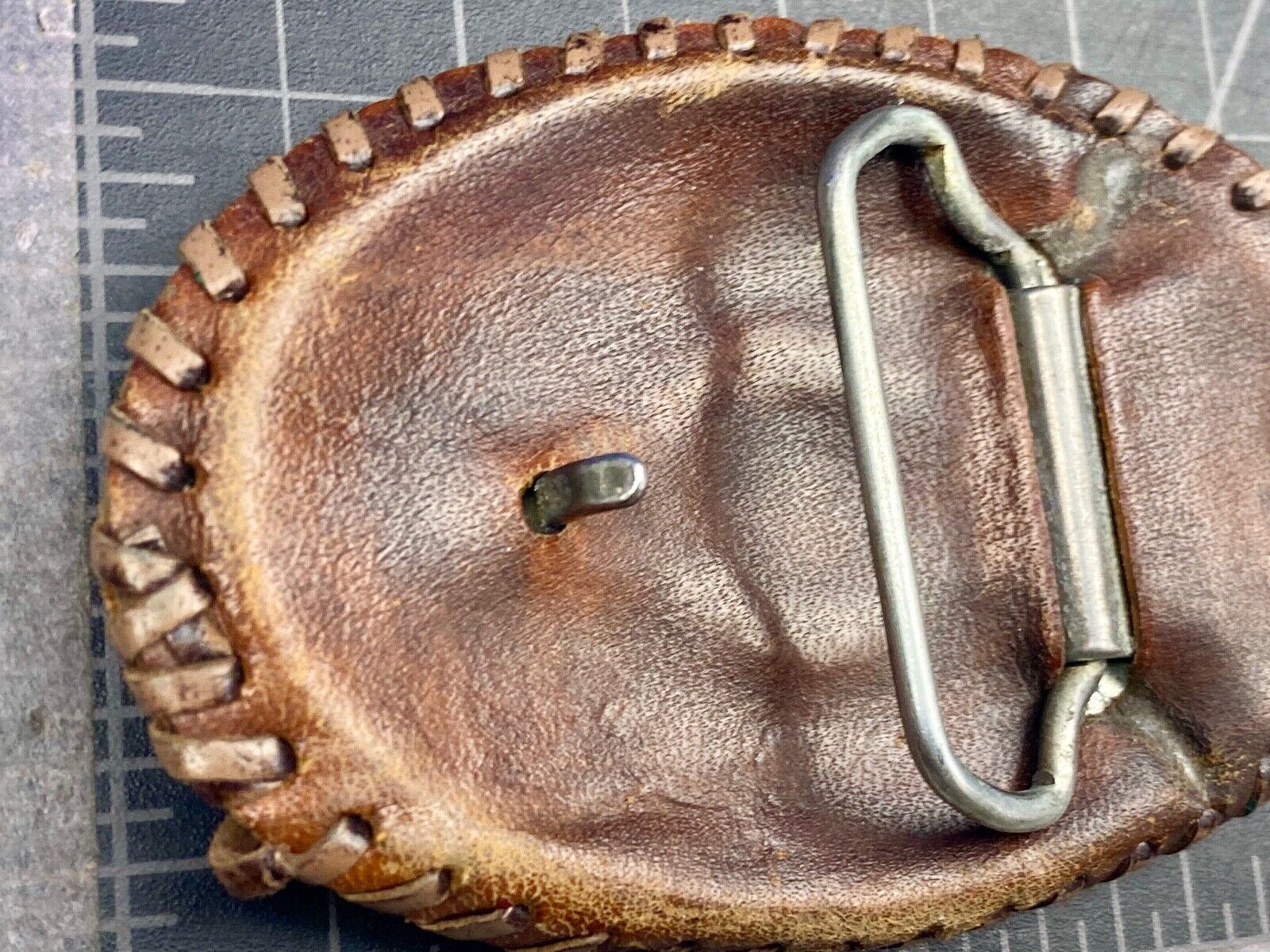 Vintage Leather stitched artisan? Name EVE personalized western belt buckle 