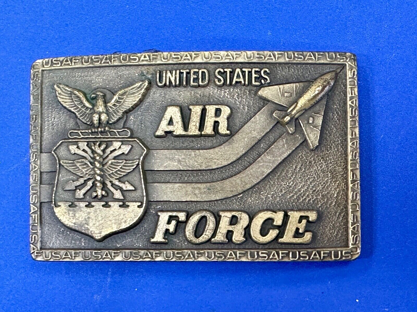 United States Air Force - Patriotic American Military brass tone belt buckle