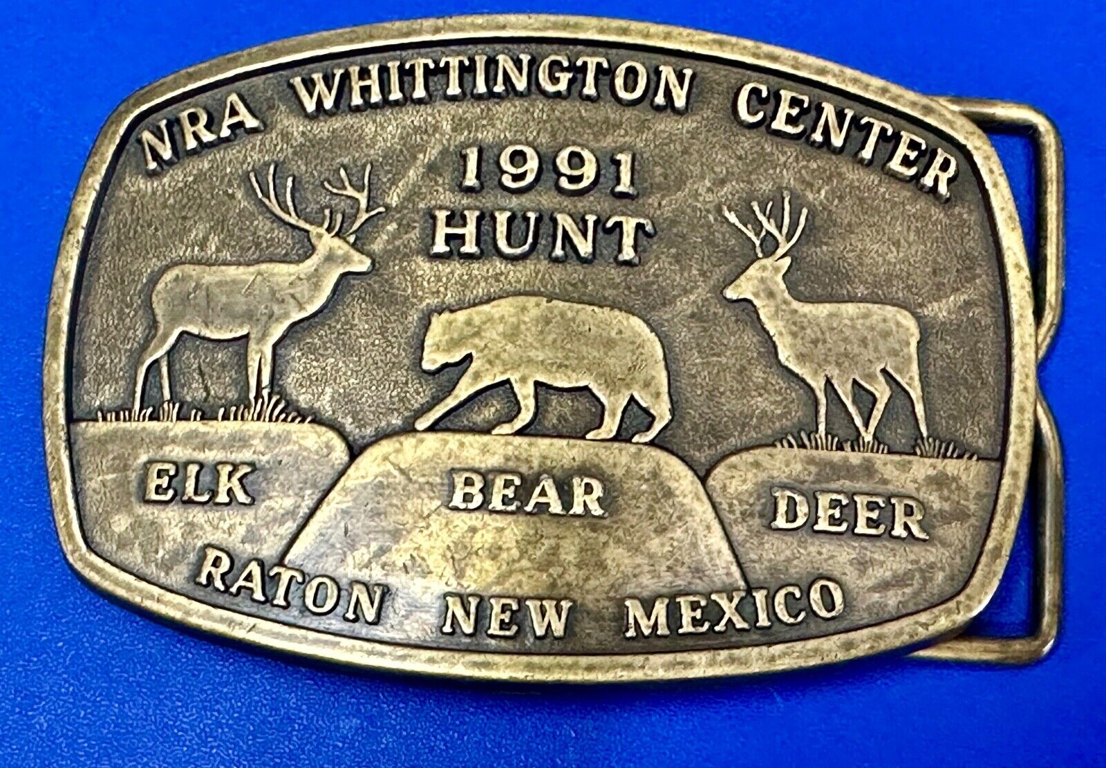 1991 Hunt Raton New Mexico vintage belt buckle from NRA Whittington Center