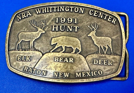 1991 Hunt Raton New Mexico vintage belt buckle from NRA Whittington Center