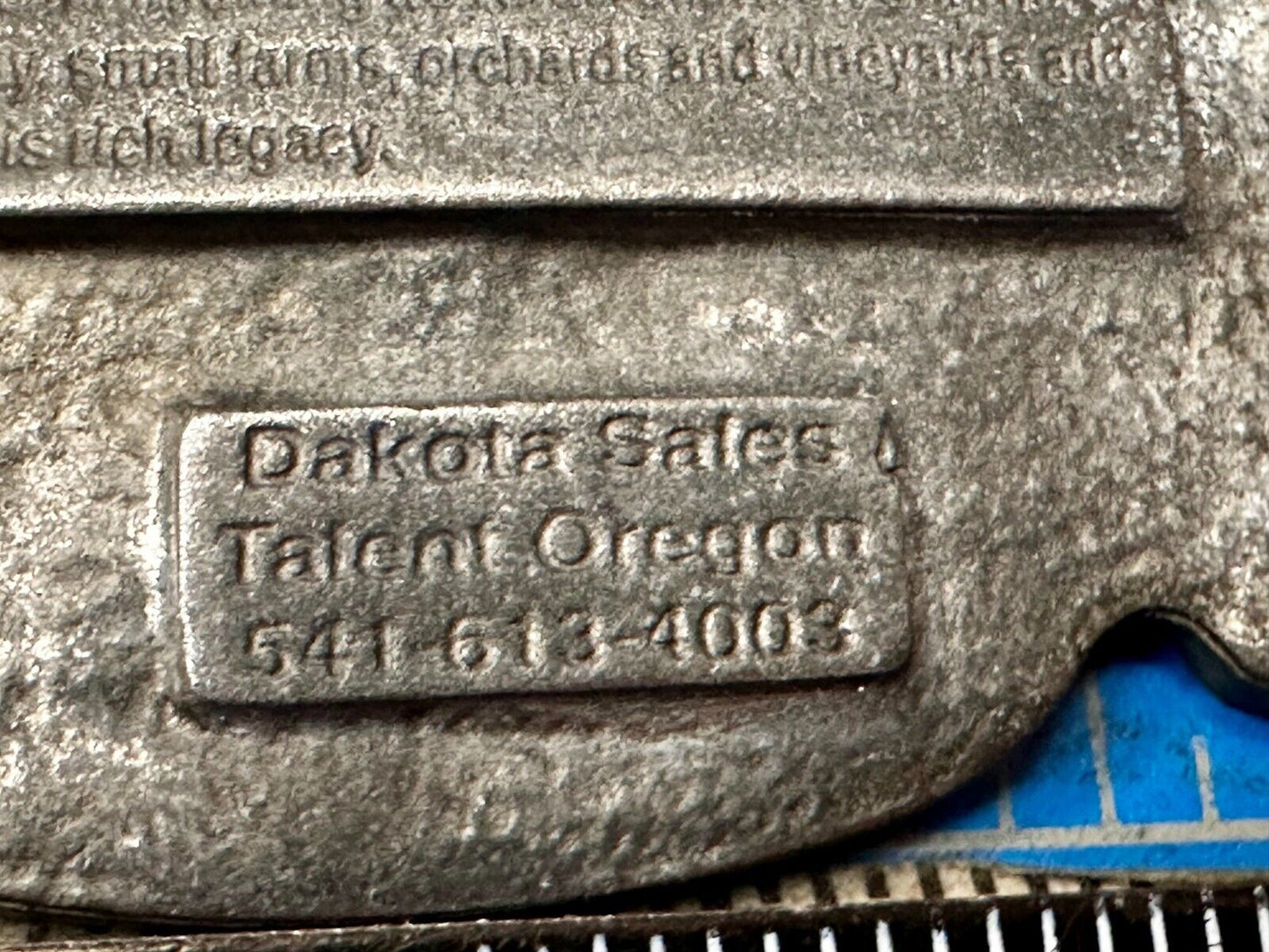 Talent Oregon Centennial Celebration 1910-2010 Commemorative Belt Buckle