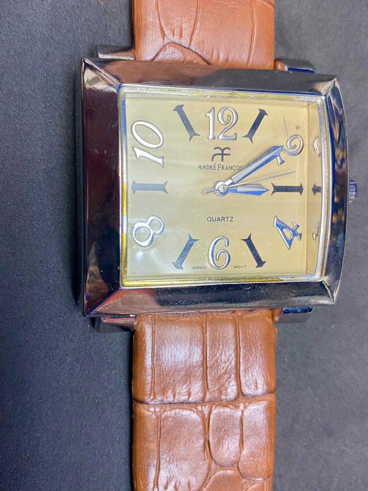 Andre Francois Men's Quartz Brown Band Watch -Working Well, Fresh Battery!