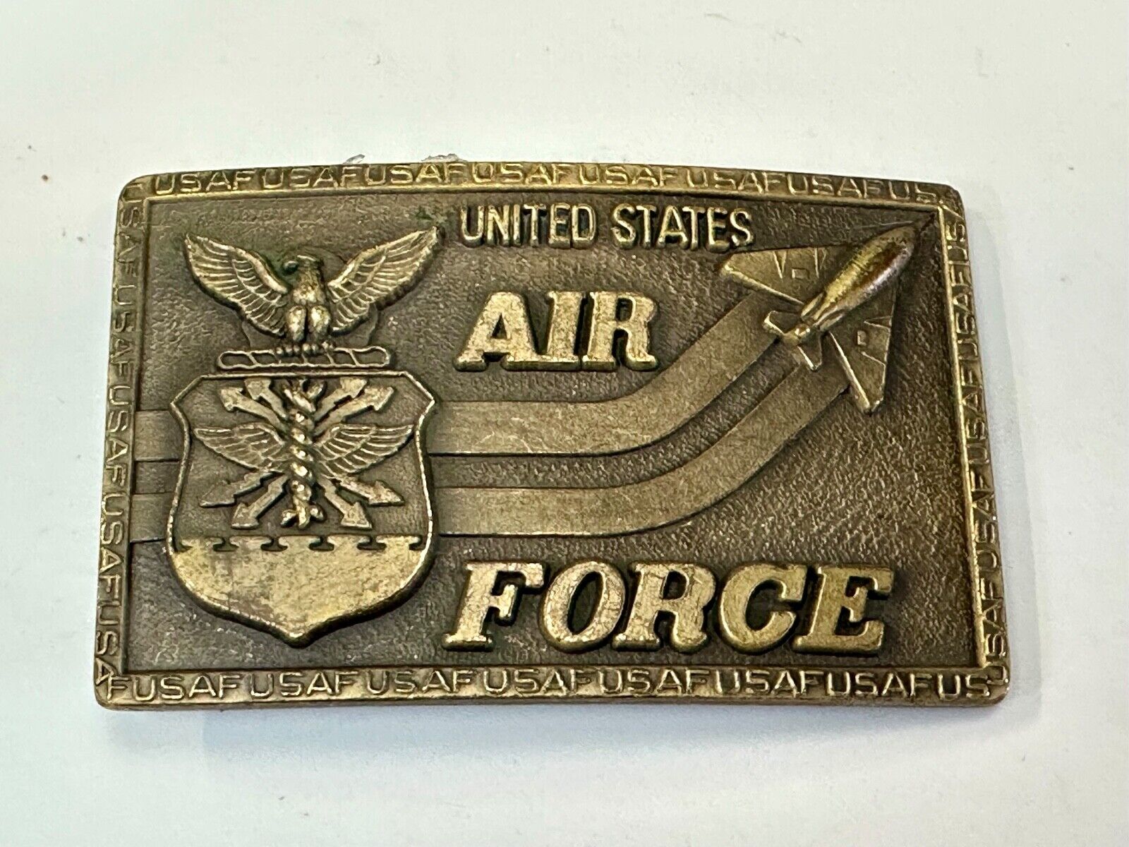 United States Air Force - Patriotic American Military brass tone belt buckle