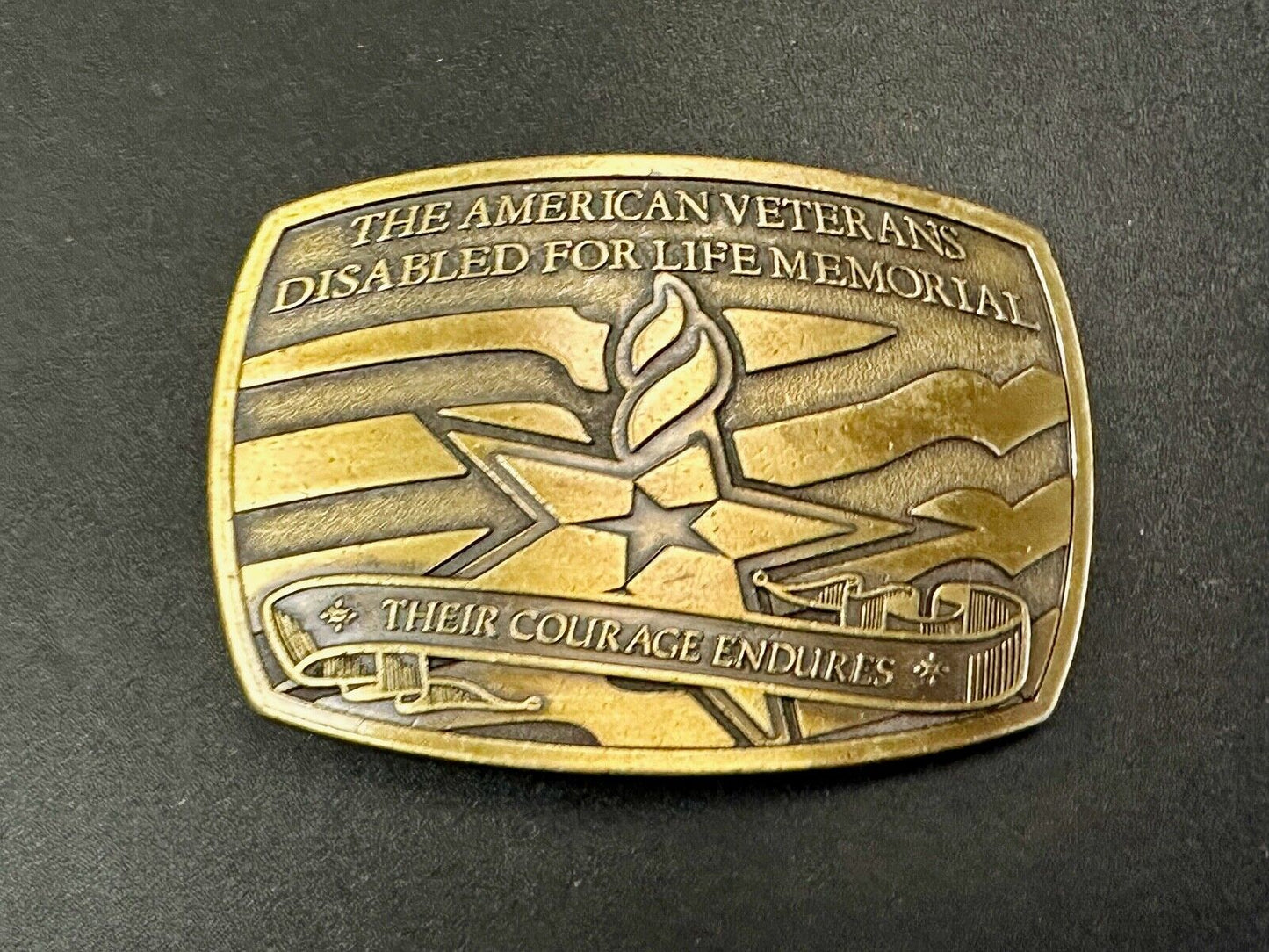 Their Courage Endures -American Veterans Disabled for Life Memorial Belt Buckle