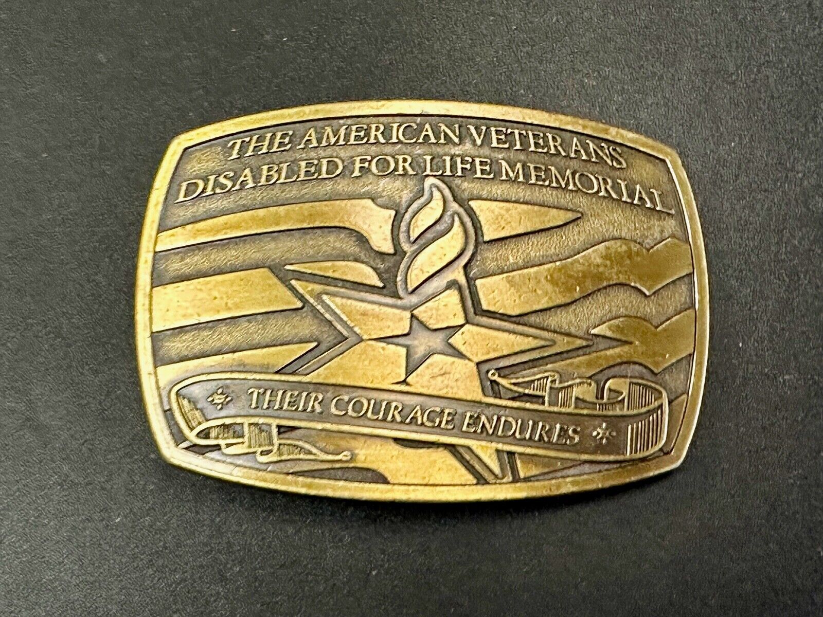 Their Courage Endures -American Veterans Disabled for Life Memorial Belt Buckle