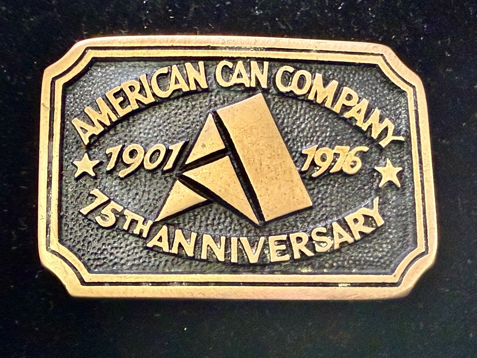 American Can Company 75th Anniversary 1901-1976 Solid Brass Heritage Belt Buckle