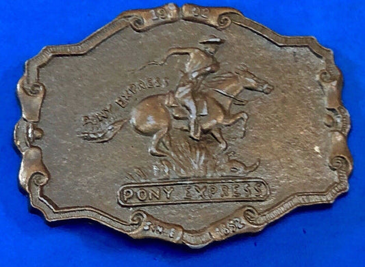 The Historic Providence Mint Pony Express Horse Rider Western Framed Belt Buckle