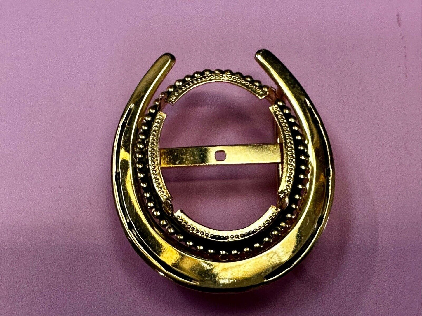 30 x 40 mm Gold Color Horseshoe Belt Buckle To Mount Your Cabochon Gem Stone