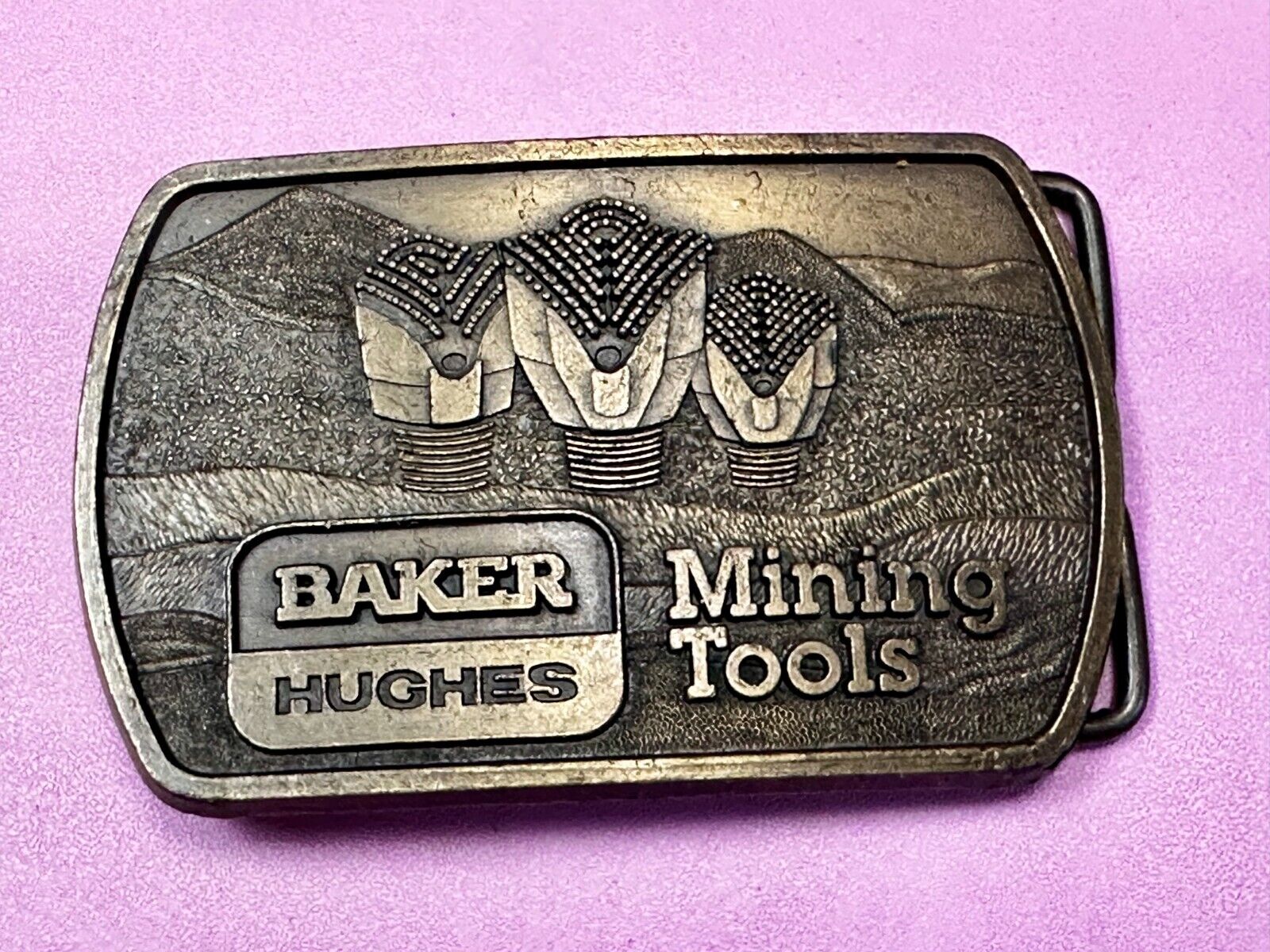 Baker Hughes Mining Tools Mine Drilling Bit Head Advertisement Belt Buckle -1991