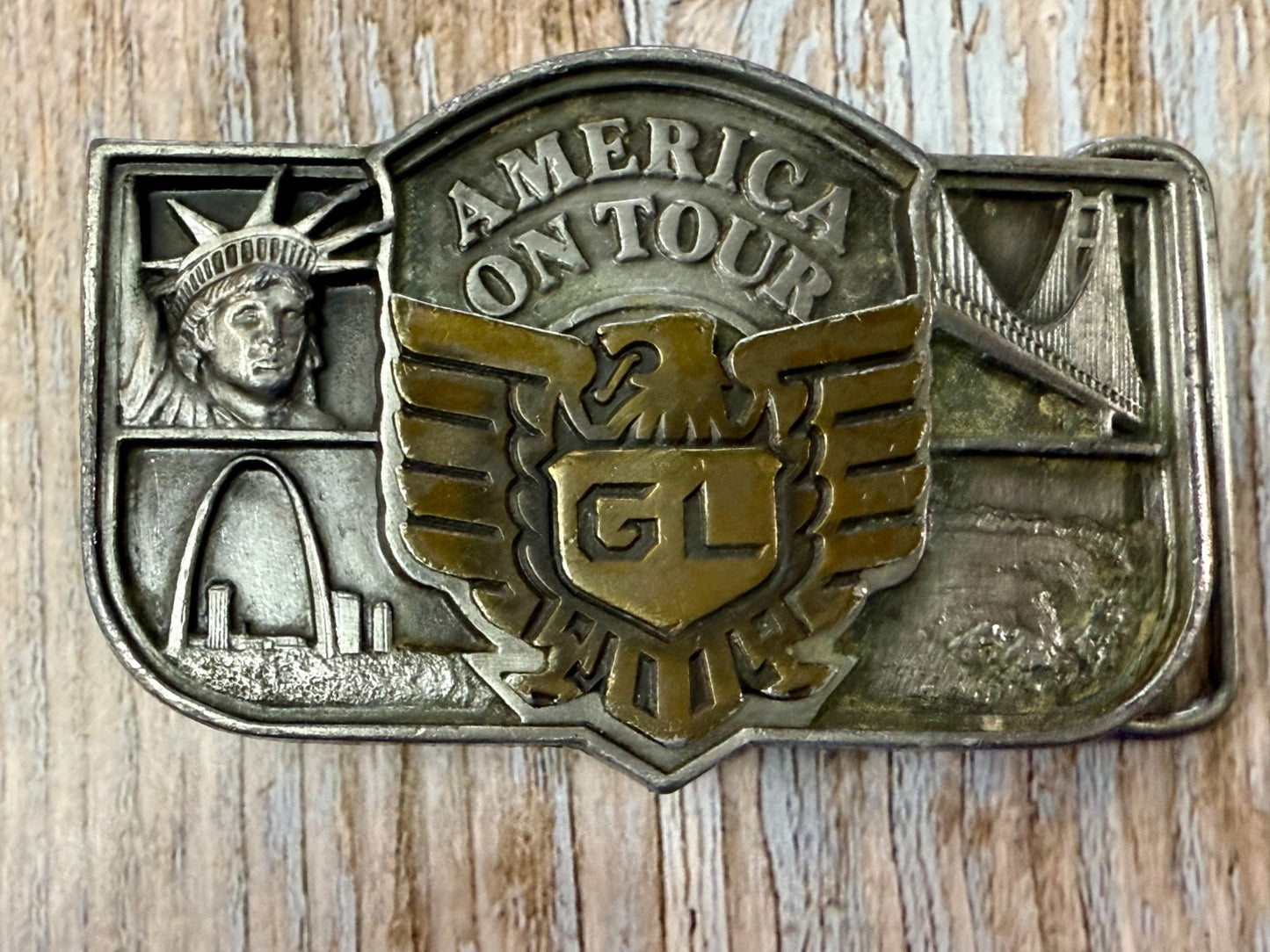 America on Tour Honda Motor Company Gold Wing Statue of Liberty Belt Buckle