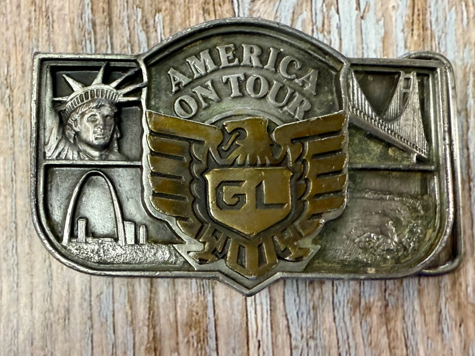 America on Tour Honda Motor Company Gold Wing Statue of Liberty Belt Buckle