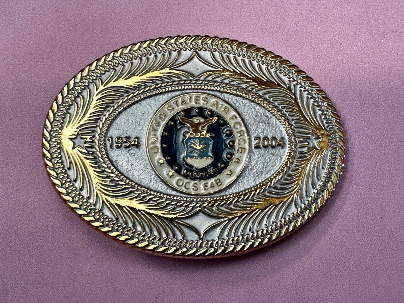 United States Air Force OCS 548 1954 - 2004 Anniversary patriotic Belt Buckle