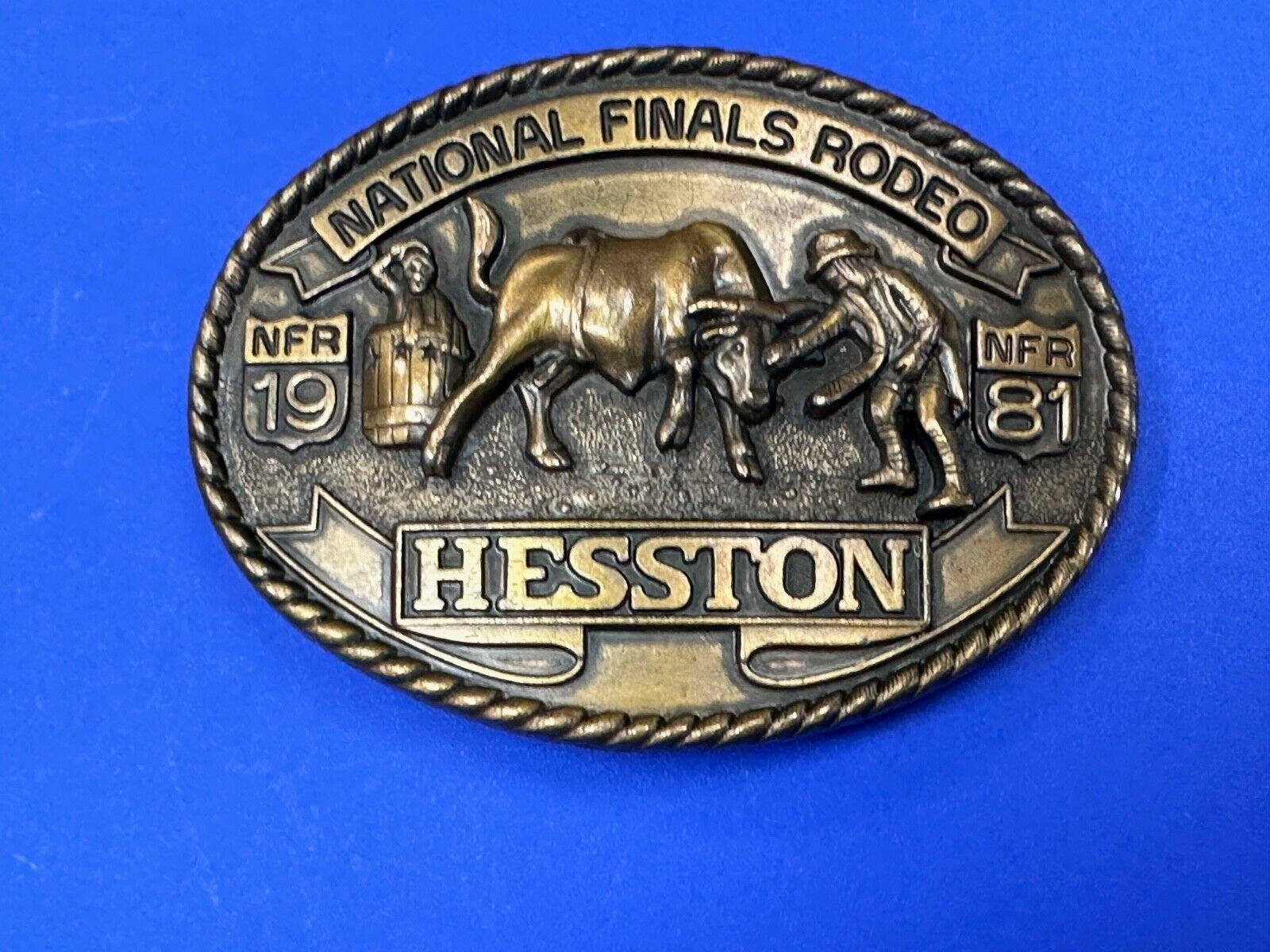 1981 HESSTON NATIONAL FINALS RODEO BELT BUCKLE 7th Edition Collectors