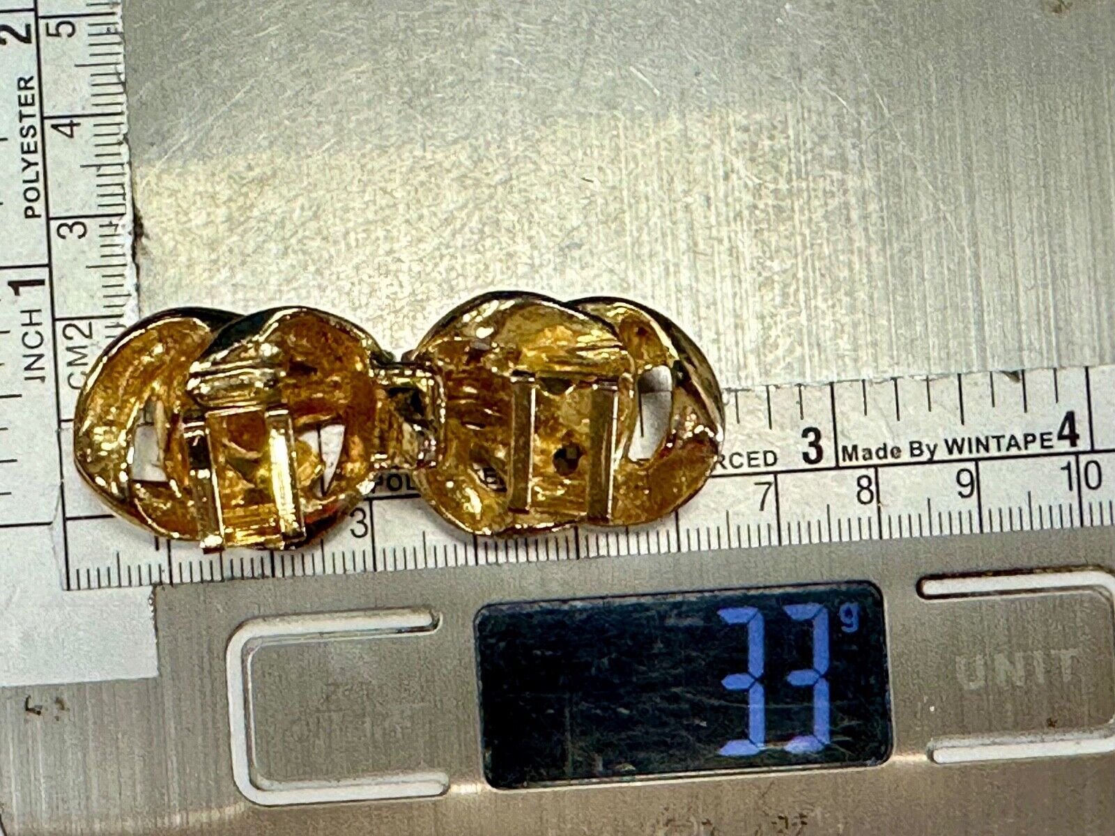 Twisted Knot's ! Two-piece interlocking gold tone Gay Boyer Vintage belt buckle