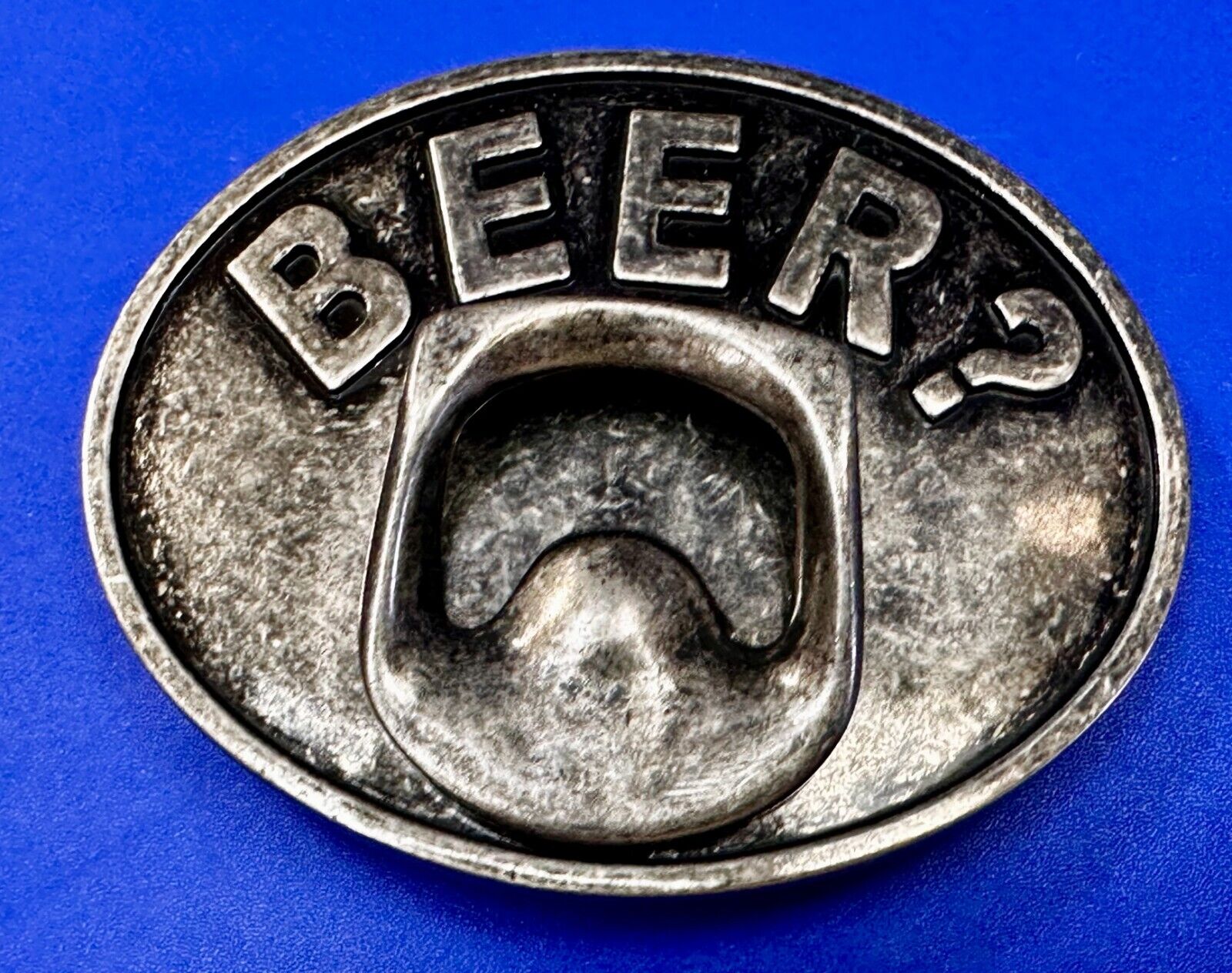 BEER = Bar Pickup Line Novelty Vintage Belt Buckle with Bottle Opener