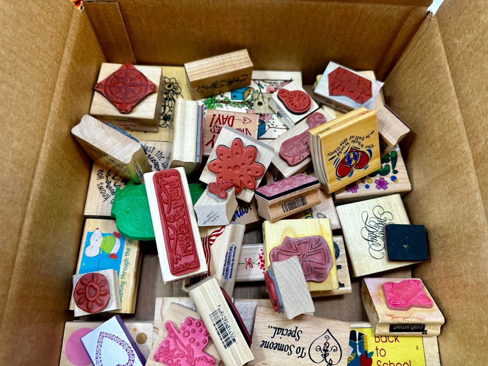 6.7 Pounds of Rubber Stamps HUGE LOT - Mostly NEW! Scrapbook Teachers SCORE!