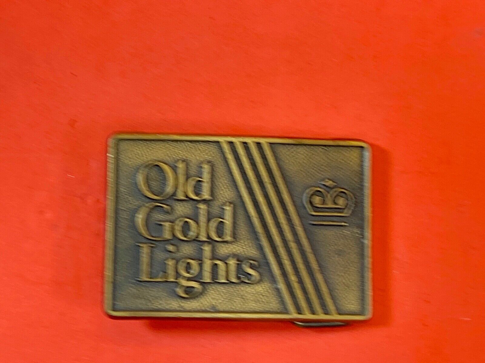 Vintage Advertising Old Gold Lights Tobacco Cigarette Company Belt Buckle Ldl