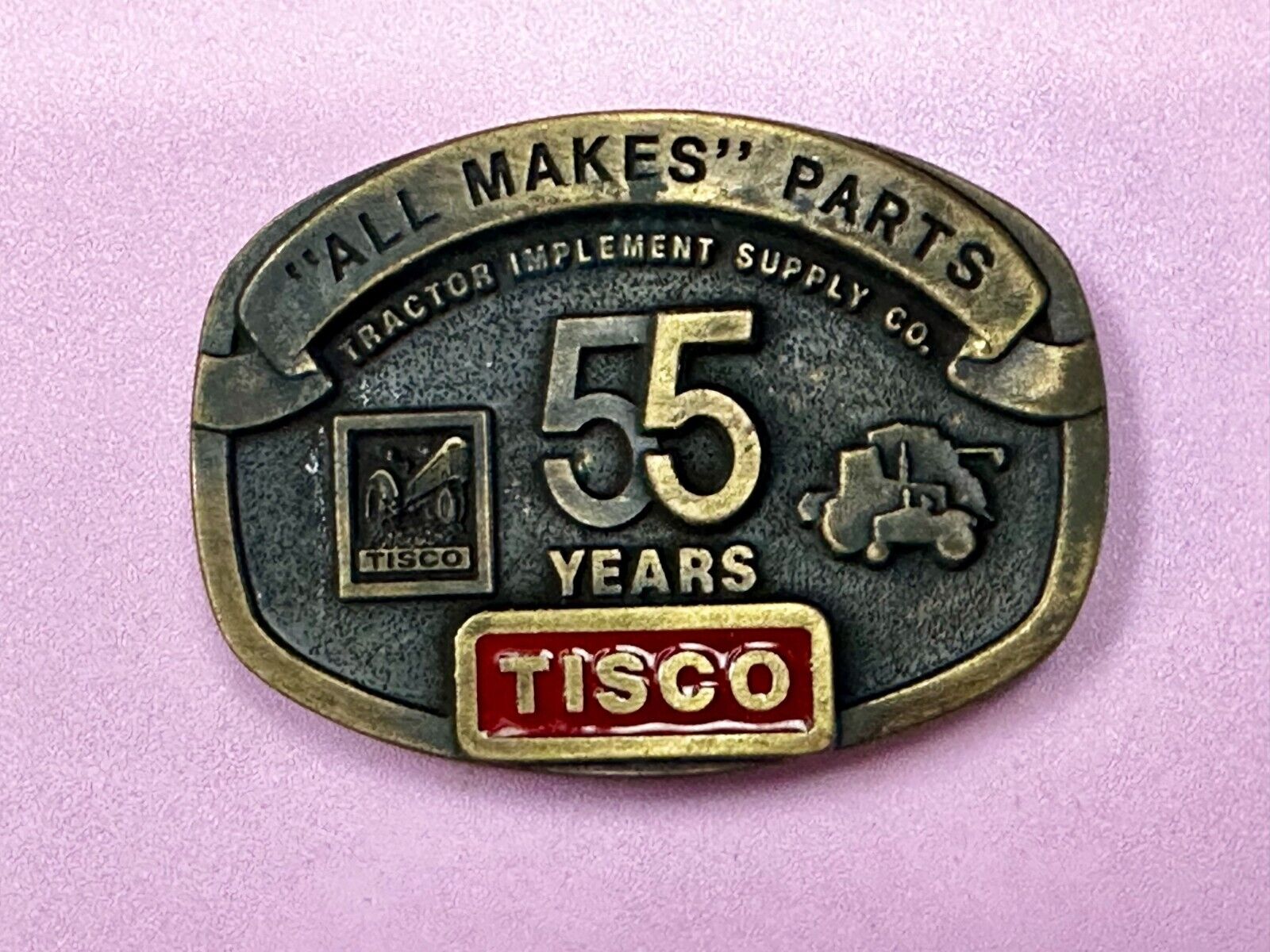 55 Years TISCO Tractor Implement Supply company NOS Belt Buckle by Speccast