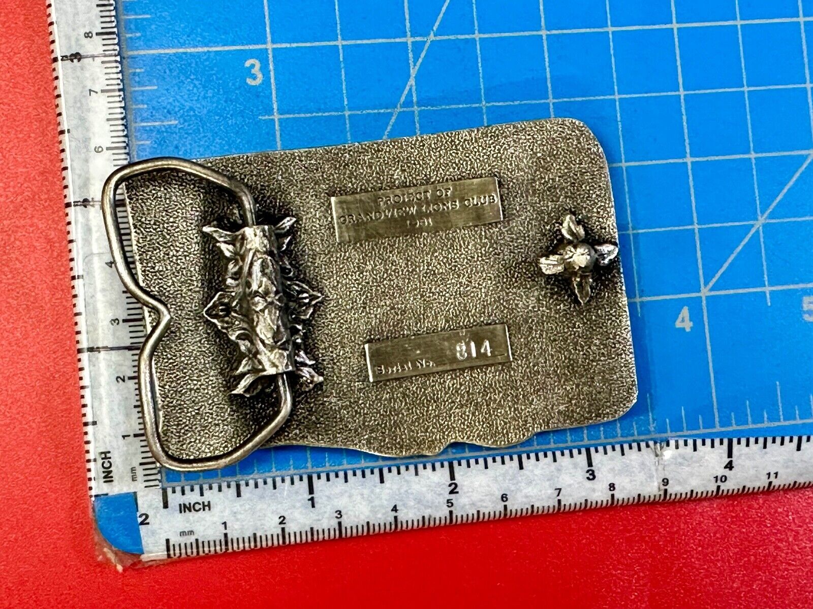 Vintage 1981  Grandview Oregon - A grand place to live - Lions Club belt buckle