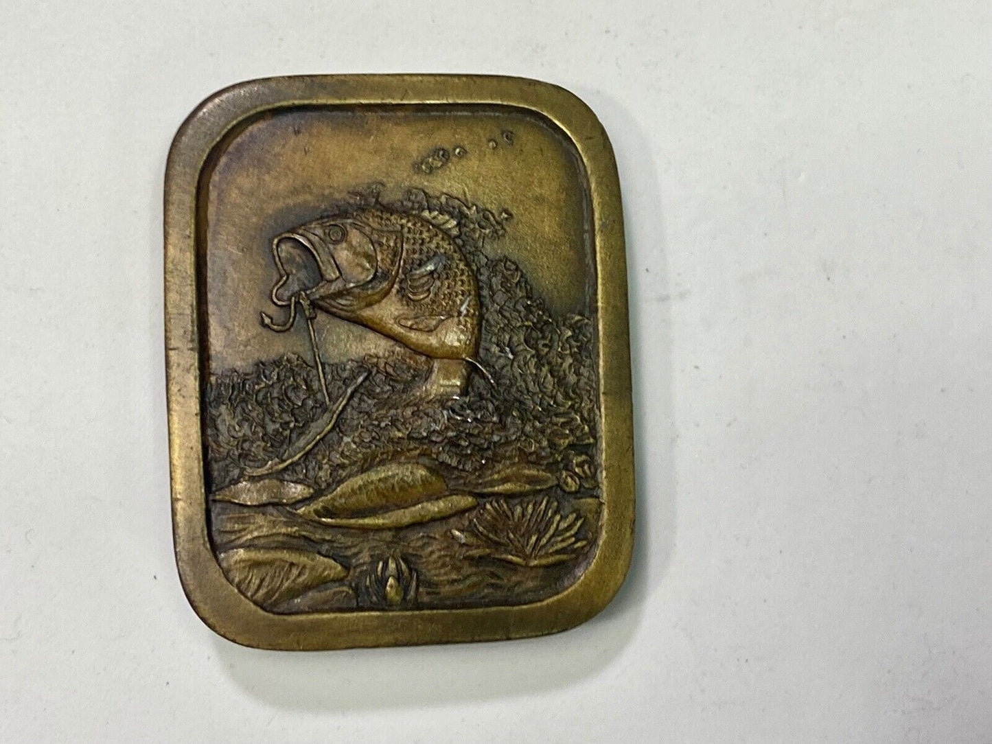 Vintage 1976  Freshwater Fishing- Jumping Bass On Hook Belt Buckle  Perfect Gift