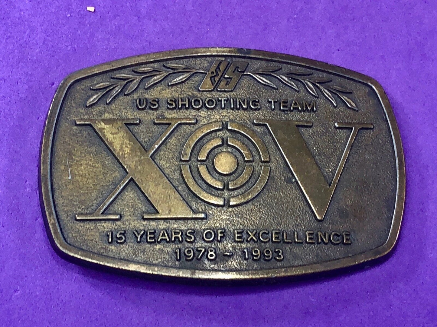 US shooting team XOV belt buckle - 15 years of excelence 