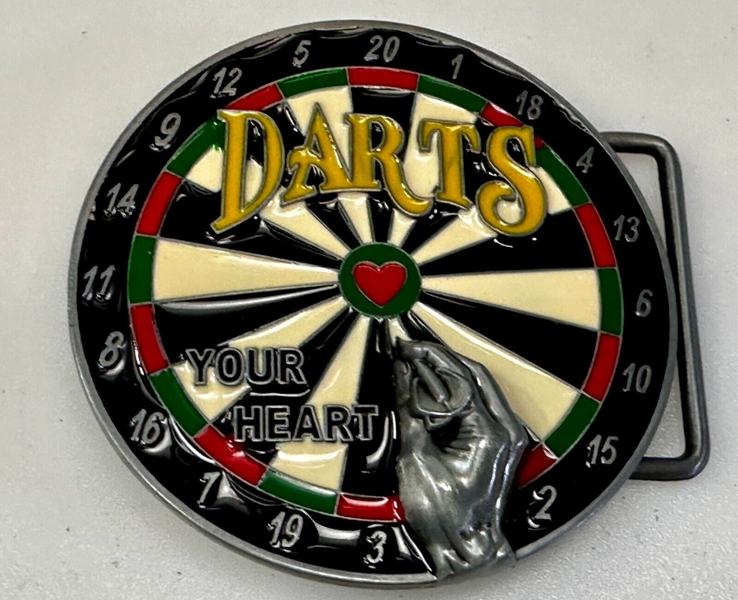 Throwing DARTS - Your Heart Dart Game Love Board Sports Bar Novelty Belt Buckle