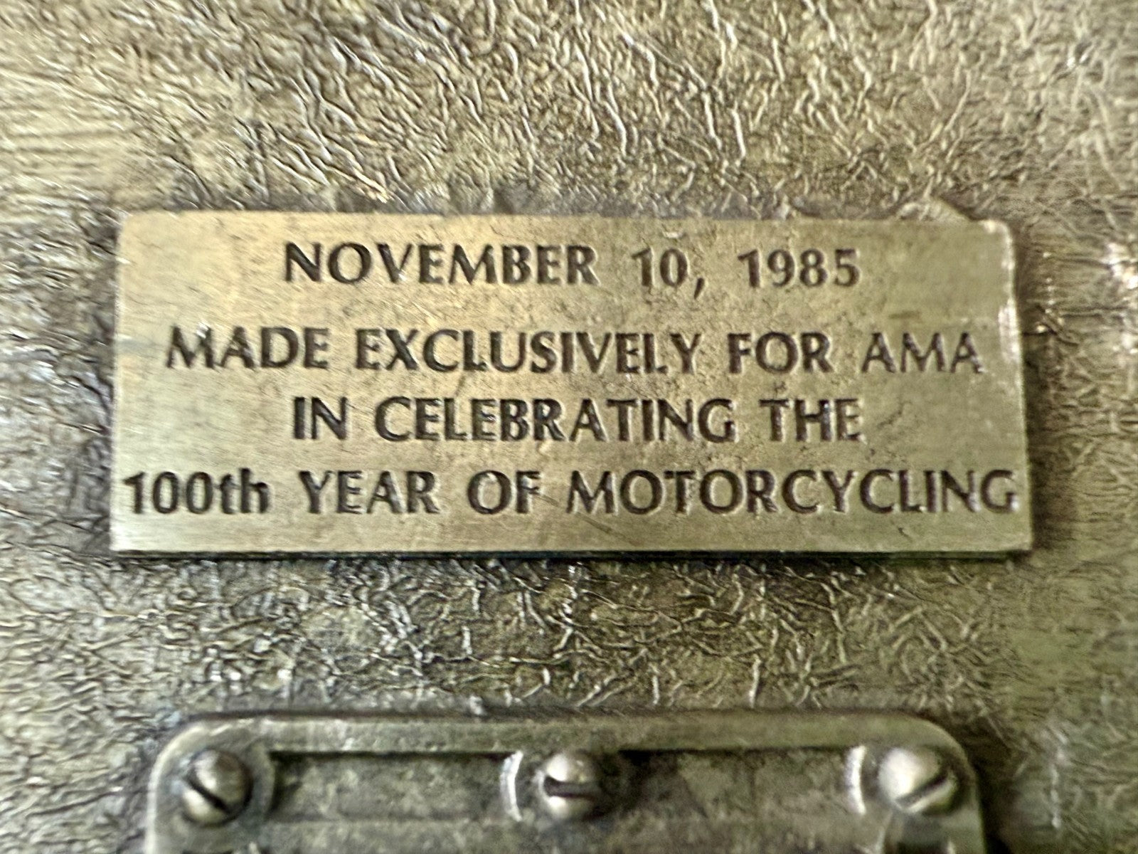 AMA American Motorcyclist Association A Century of Motorcycling Vtg. Belt Buckle