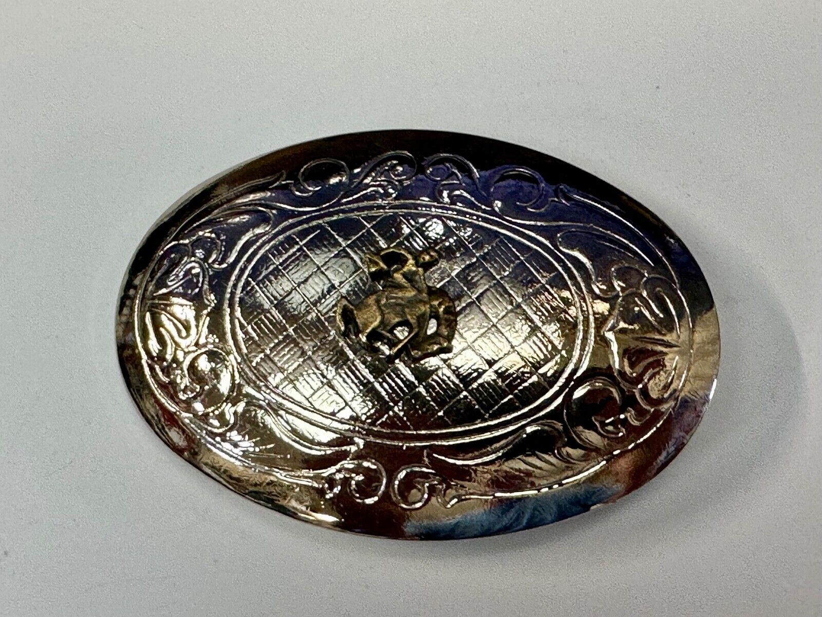 Vintage Cowboy Saddle Bronc western small center figure belt buckle