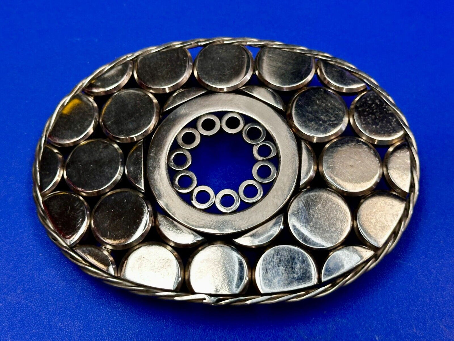 Unique Welder Machine Shop Folk Industrial Art Quality Artisan Oval Belt Buckle