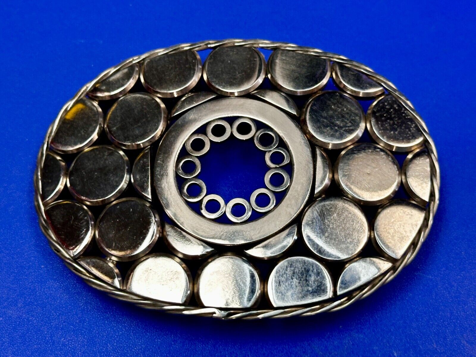 Unique Welder Machine Shop Folk Industrial Art Quality Artisan Oval Belt Buckle